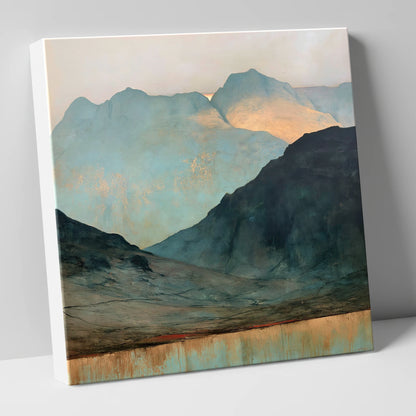 Langdale Pikes in Golden Light lake district fell canvas wall art