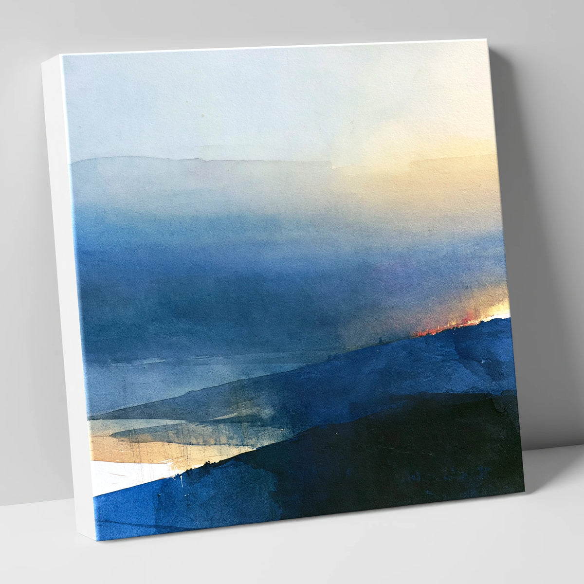 Summit View in Deep Indigo lake district fell canvas wall art