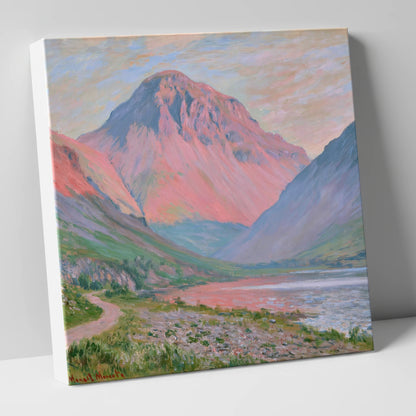 Pink Light Over Great Gable lake district fell canvas wall art