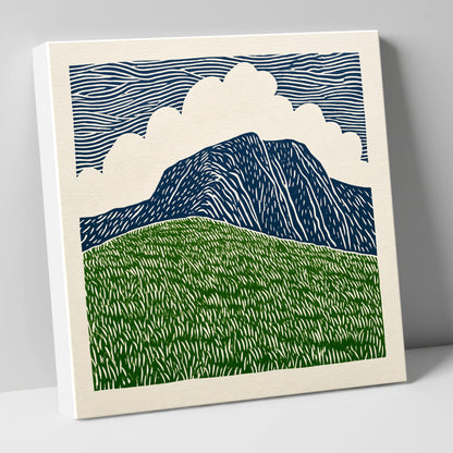 Helvellyn in Bold Graphic Lines lake district fell canvas wall art