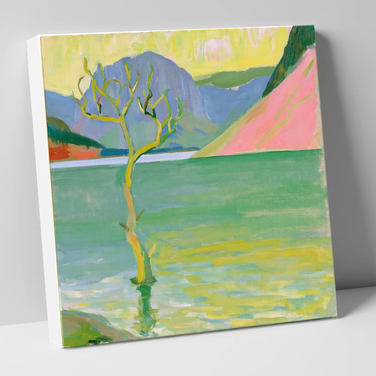 Vibrant Buttermere Lone Tree lake district lake canvas wall art
