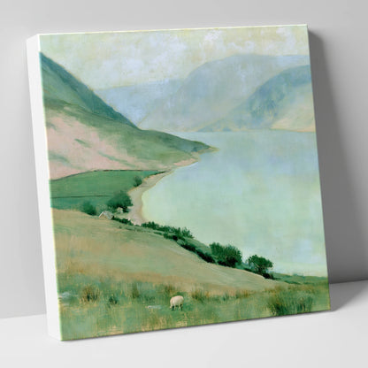 Pastel Haze over Ennerdale Water lake district valley canvas wall art
