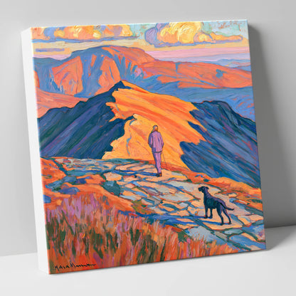 Radiant Helvellyn Dog Walk gifts for dog walkers canvas wall art