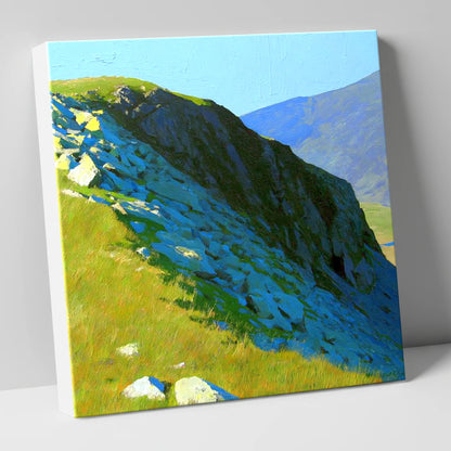 Sunlit Slopes on Rossett Pike lake district fell canvas wall art