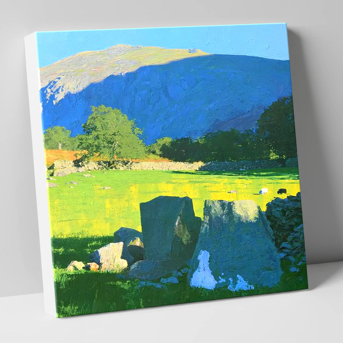 Vibrant Pastures Below Kentmere Pike lake district fell canvas wall art