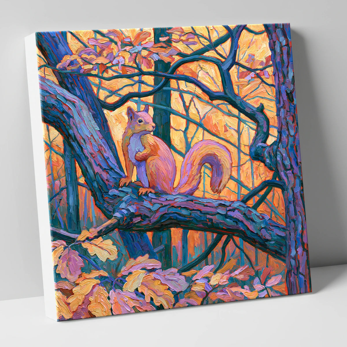Lakeland Red Squirrel in Amber Light lake district wildlife canvas wall art