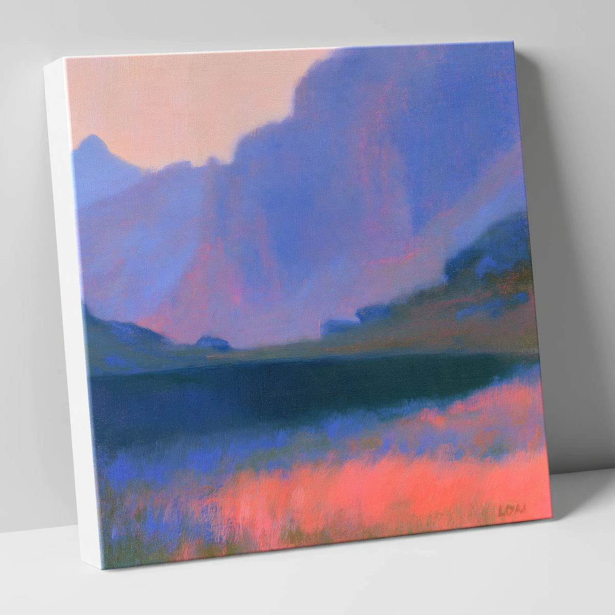 Pink Dusk at Stickle Tarn lake district fell canvas wall art