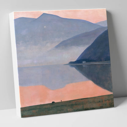 Pink Dusk Over Still Lake lake district lake canvas wall art