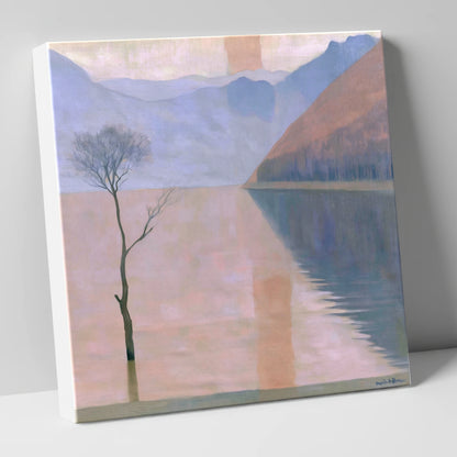 Buttermere Lone Tree in Pastel Light lake district lake canvas wall art