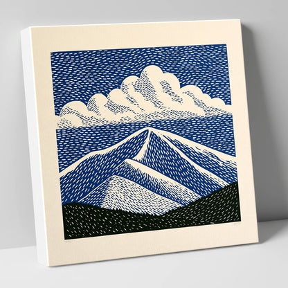 Bold Navy Blue Skiddaw Peak lake district fell canvas wall art
