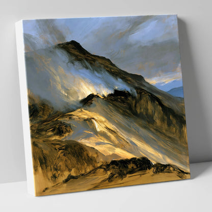 Sunlit Mountain Ridge in Mist lake district fell canvas wall art