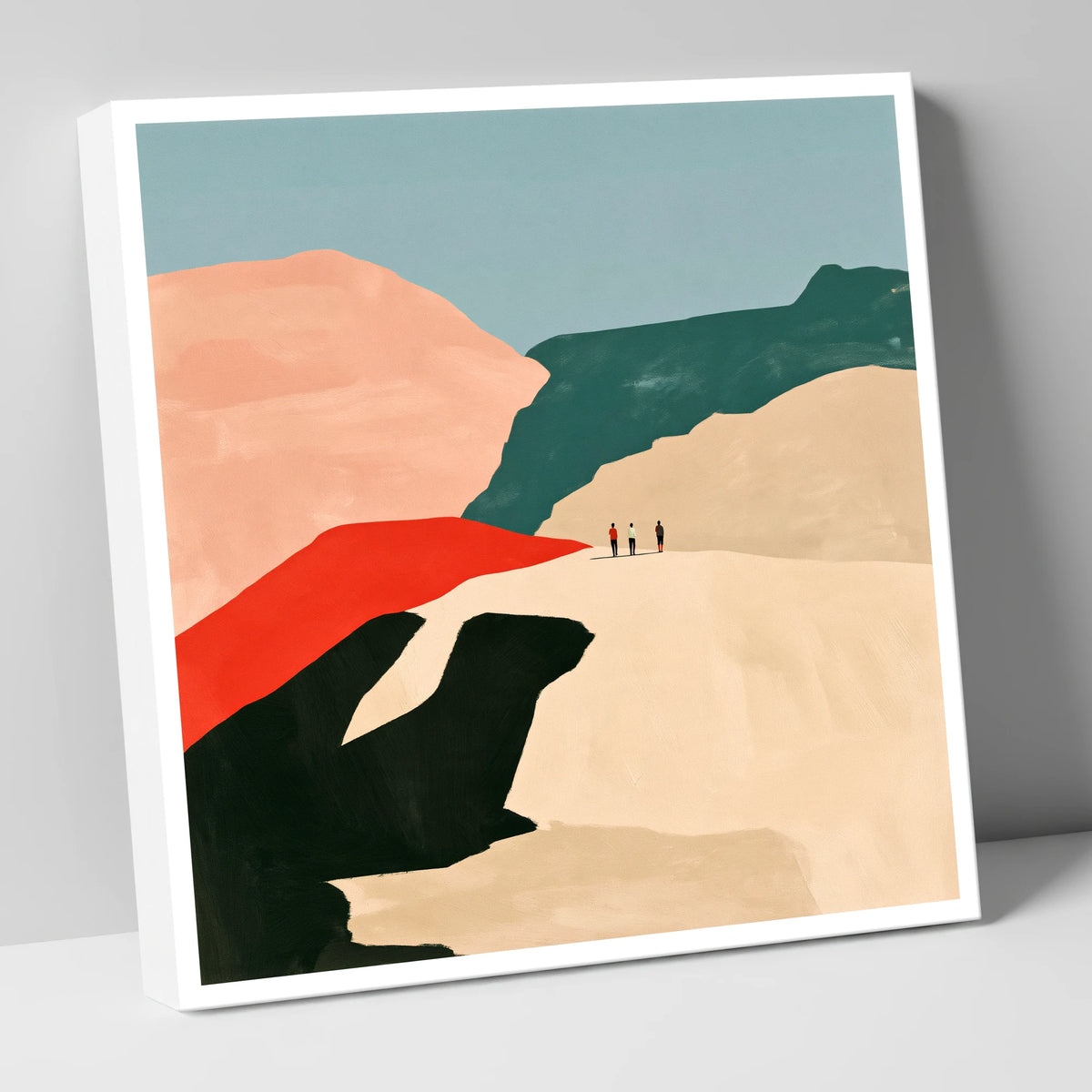 Bold Fell Ridge with Hikers lake district fell canvas wall art