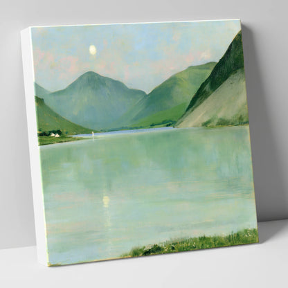 Pastel Moonrise Over Wastwater lake district sky canvas wall art