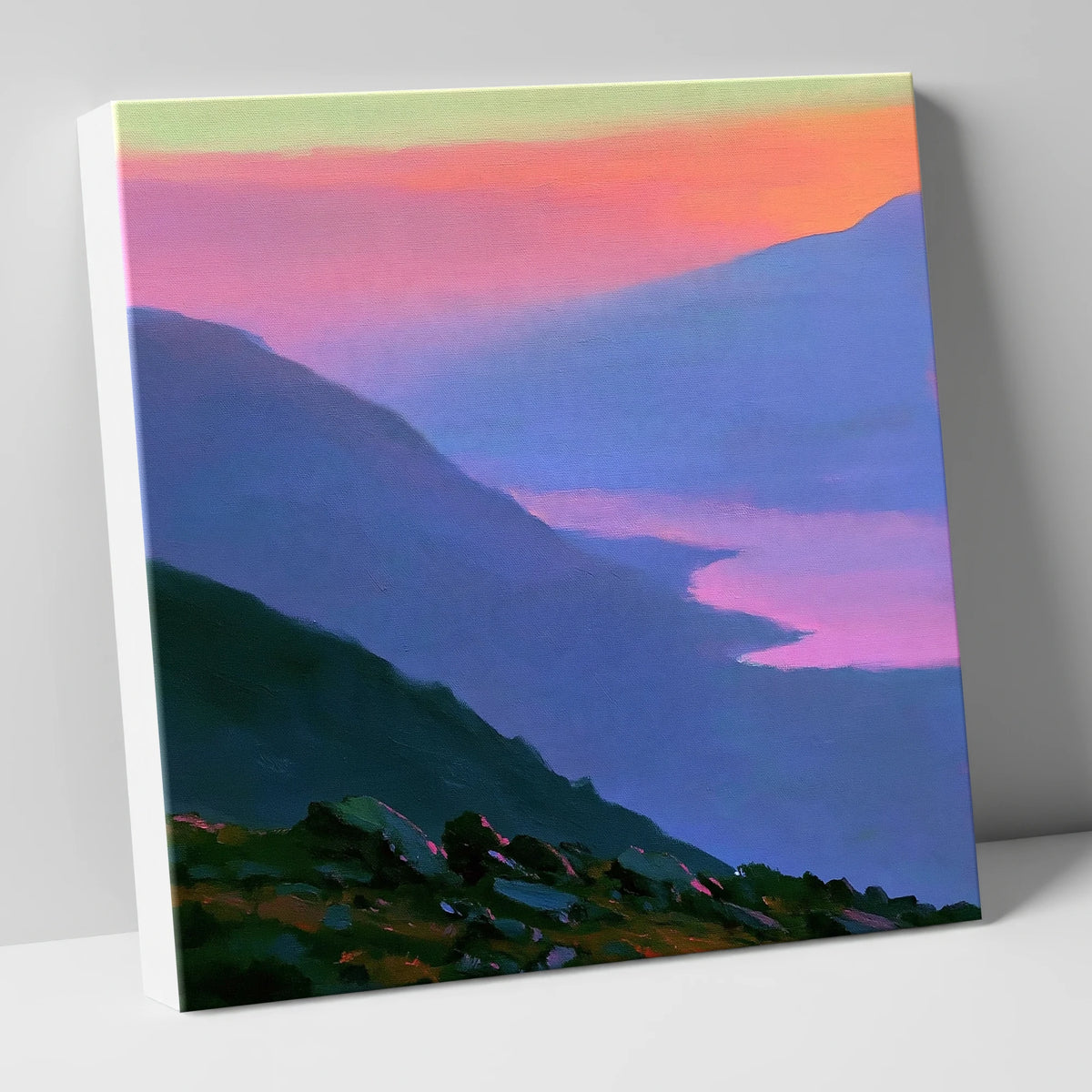 Vivid Sunset Over the Fells lake district fell canvas wall art