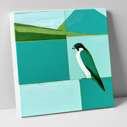 Peregrine Falcon Against Teal Fells lake district wildlife canvas wall art