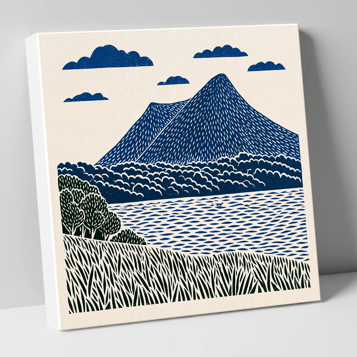 Graphic Navy Catbells Fell lake district fell canvas wall art