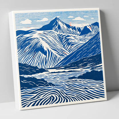 Cobalt Blue Scafell Pike lake district fell canvas wall art