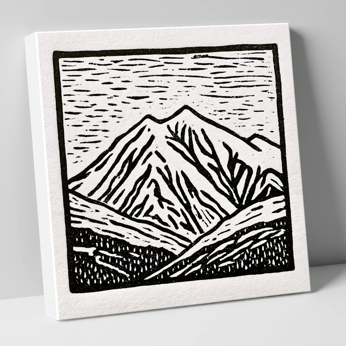 Skiddaw Peak in Graphic Monochrome lake district fell canvas wall art