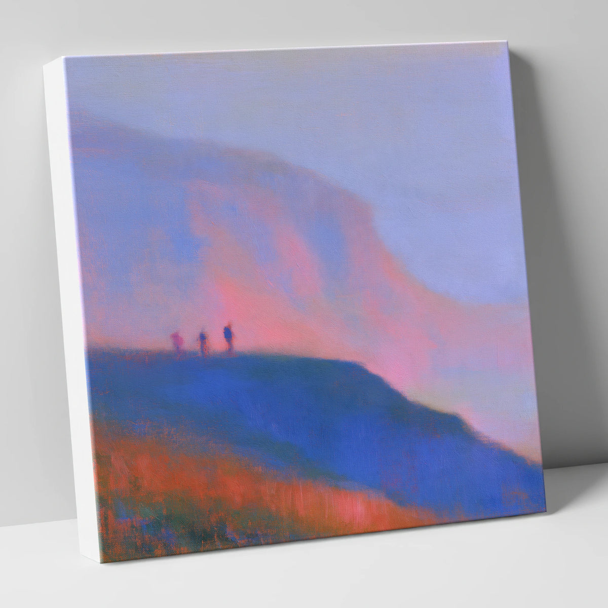 Fell Walkers in Pink Twilight lake district fell canvas wall art