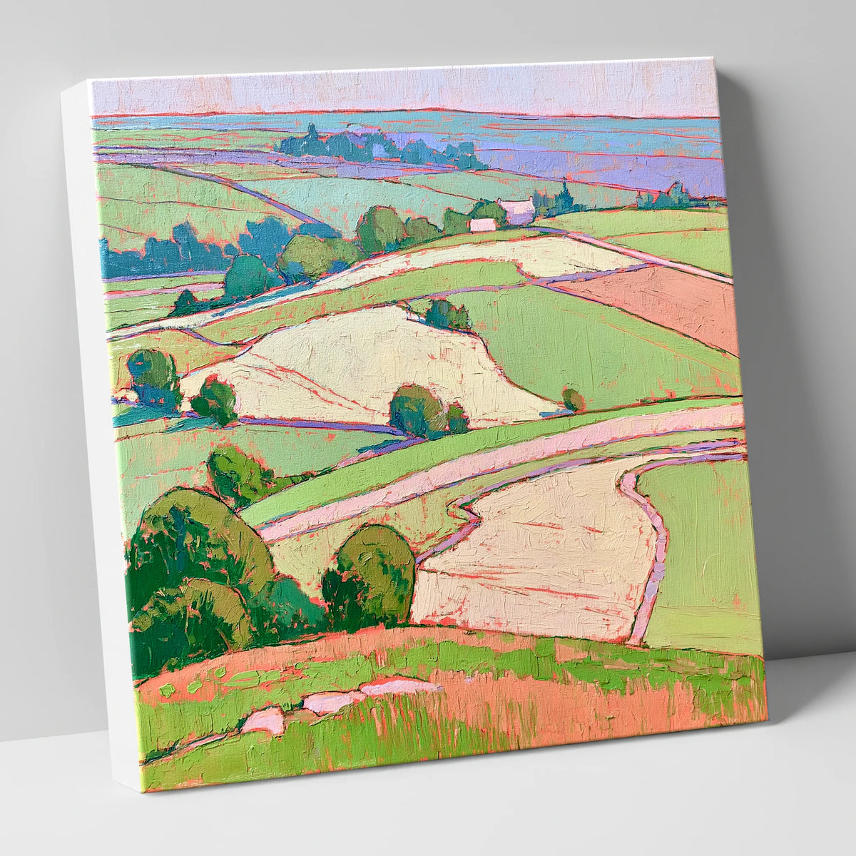 Pastel Fields in a Lakeland Dale lake district valley canvas wall art
