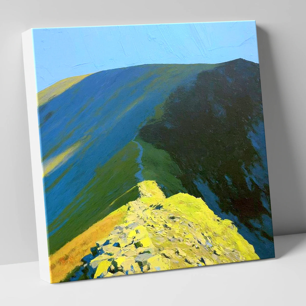 Sunlit Path up Wandope Ridge lake district fell canvas wall art