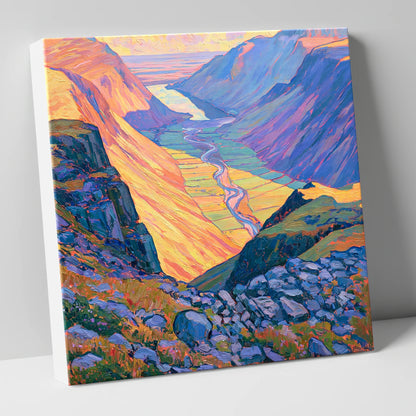 Vibrant Wasdale from Great Gable lake district fell canvas wall art