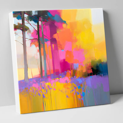 Vivid Bluebell Woods lake district wildflower canvas wall art