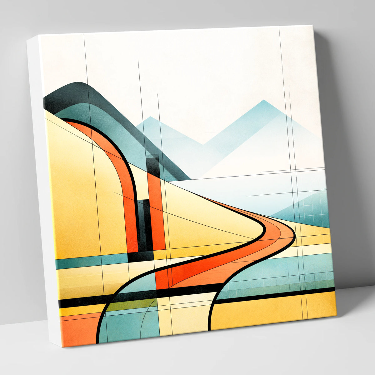 Geometric Golden Evening Fells lake district sky canvas wall art