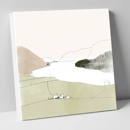 Loweswater Farm and Pale Fells lake district lake canvas wall art