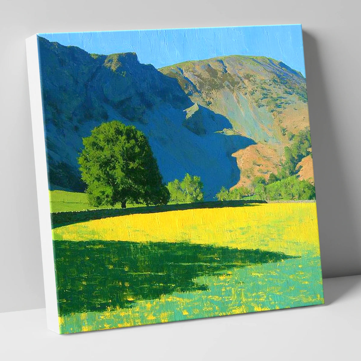 Sunlit Meadow Beneath Sheffield Pike lake district fell canvas wall art