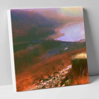 Descending Helvellyn Path to Thirlmere lake district lake canvas wall art