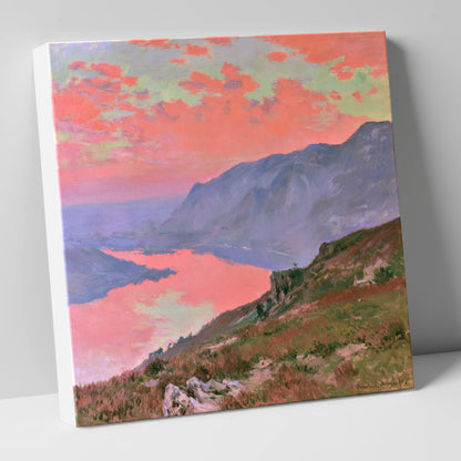 Summit View Under Coral Skies lake district fell canvas wall art