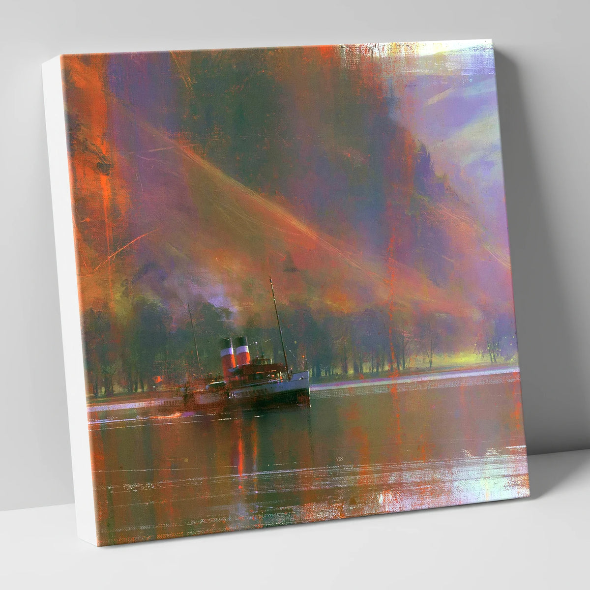 Ullswater Steamer Under Radiant Fells lake district lake canvas wall art
