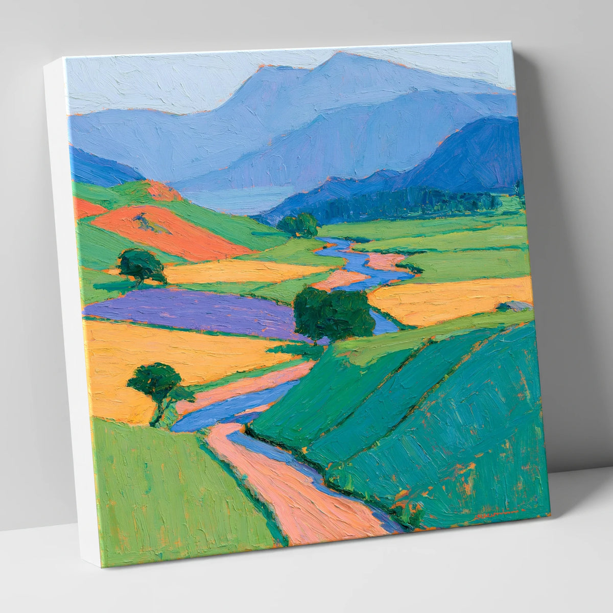 Vibrant Valley in Morning Mist lake district sky canvas wall art