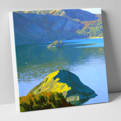 Sunlit Glenridding Dodd Crags lake district fell canvas wall art