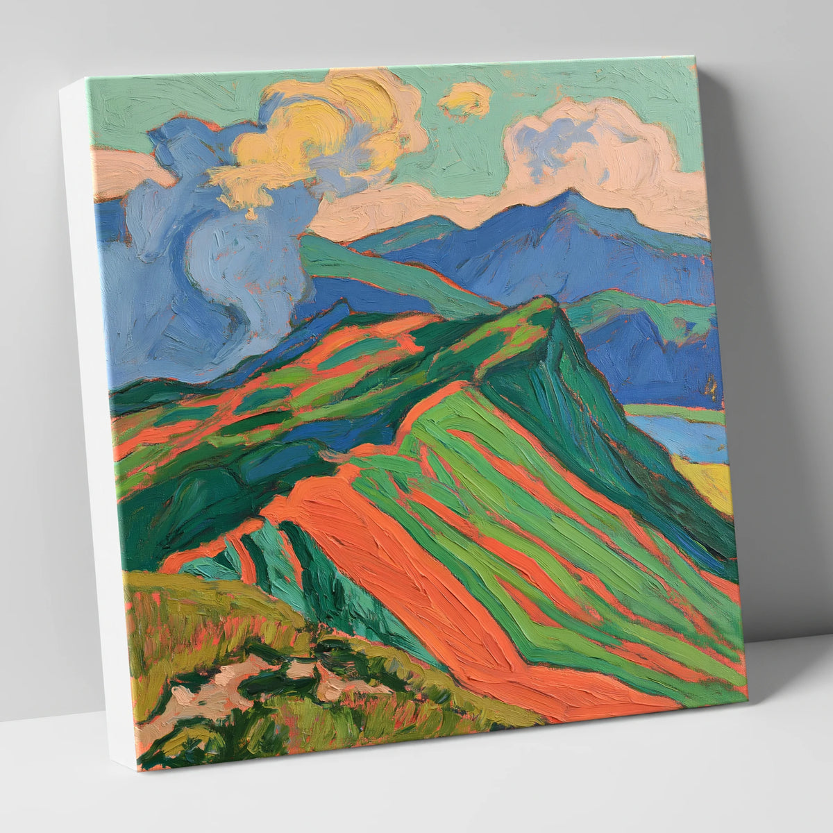 Vivid Misty Mountain Ridge lake district fell canvas wall art