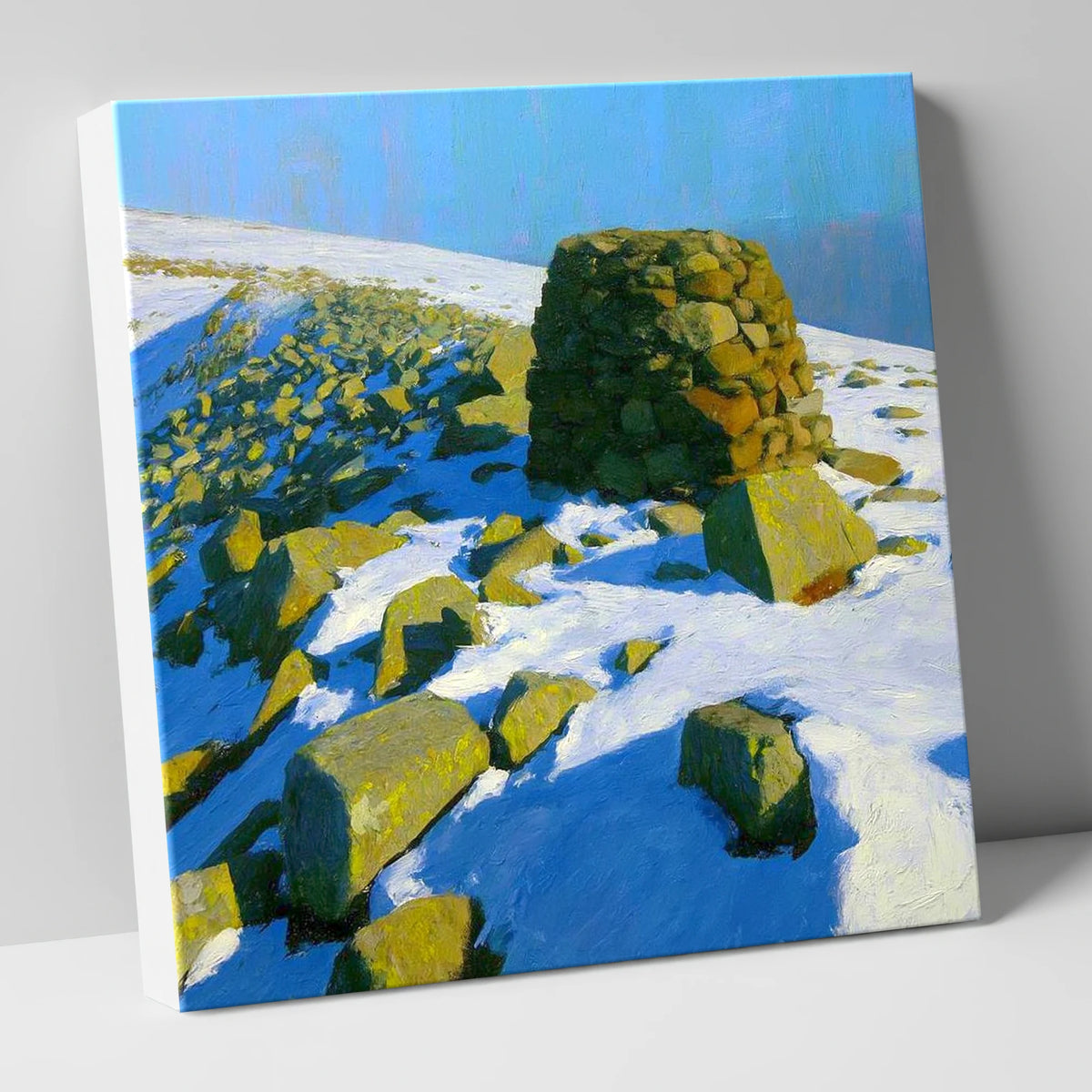 Stony Cove Pike Winter Cairn lake district fell canvas wall art