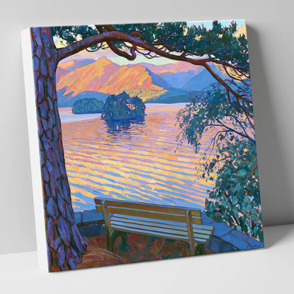 Vibrant Derwentwater From Friar's Crag lake district village canvas wall art