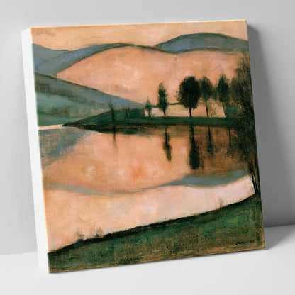 Terracotta Dawn Over Still Lake lake district lake canvas wall art