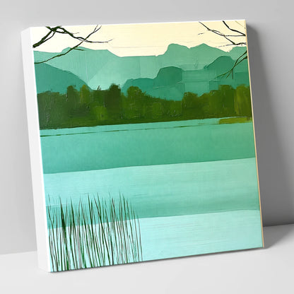 Teal Fells Above Elter Water lake district lake canvas wall art