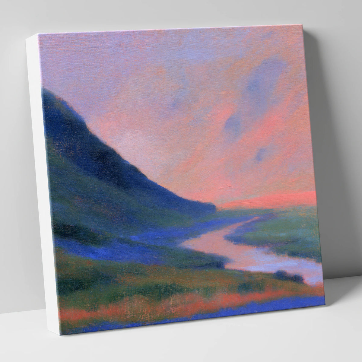 Winding River at Twilight lake district waterfall canvas wall art