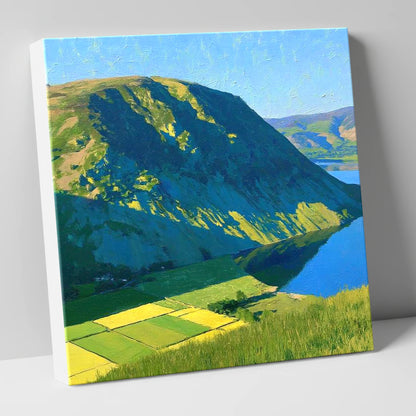 Vibrant Sunlight On Hallin Fell lake district fell canvas wall art