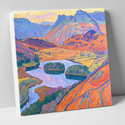 Radiant Fells Above Elter Water lake district lake canvas wall art