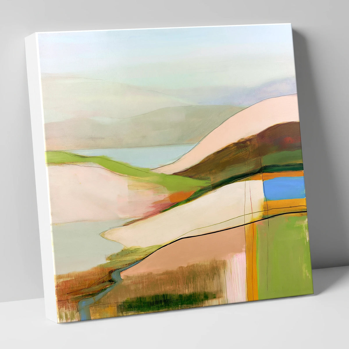 Abstract Pastel Fells from the Summit lake district fell canvas wall art