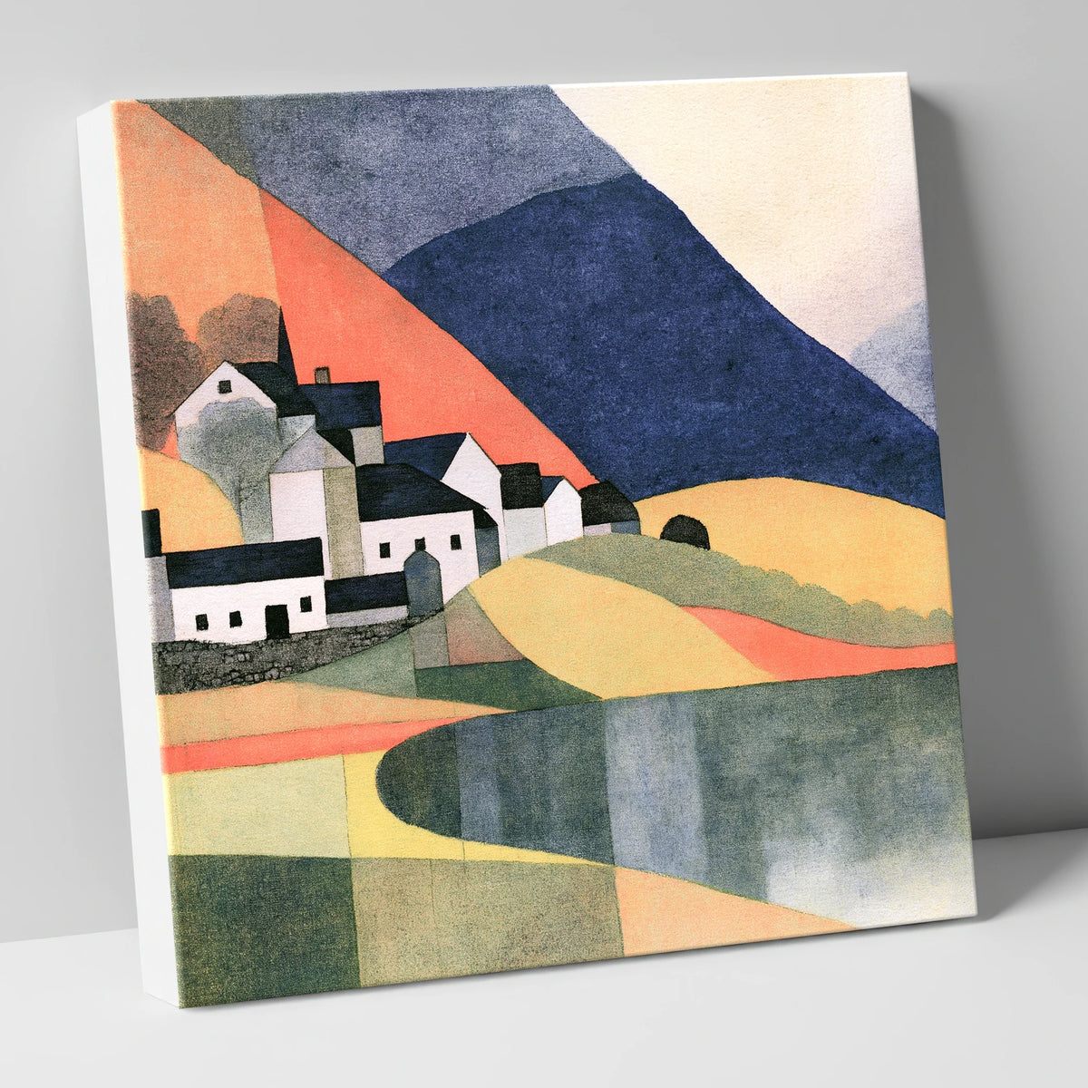 Lakeside Village and Indigo Fells lake district village canvas wall art