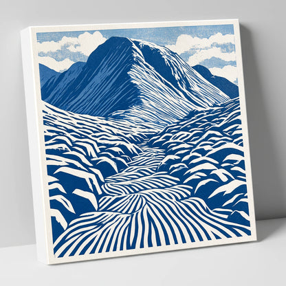 Bold Blue Great Gable lake district fell canvas wall art