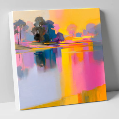 Vibrant Dawn Over A Still Lake lake district lake canvas wall art