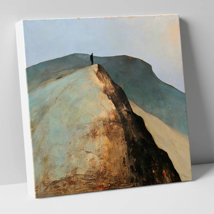 Walker on Golden Striding Edge lake district walking canvas wall art