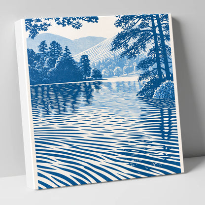 Rippled Blue Lake at Dawn lake district lake canvas wall art