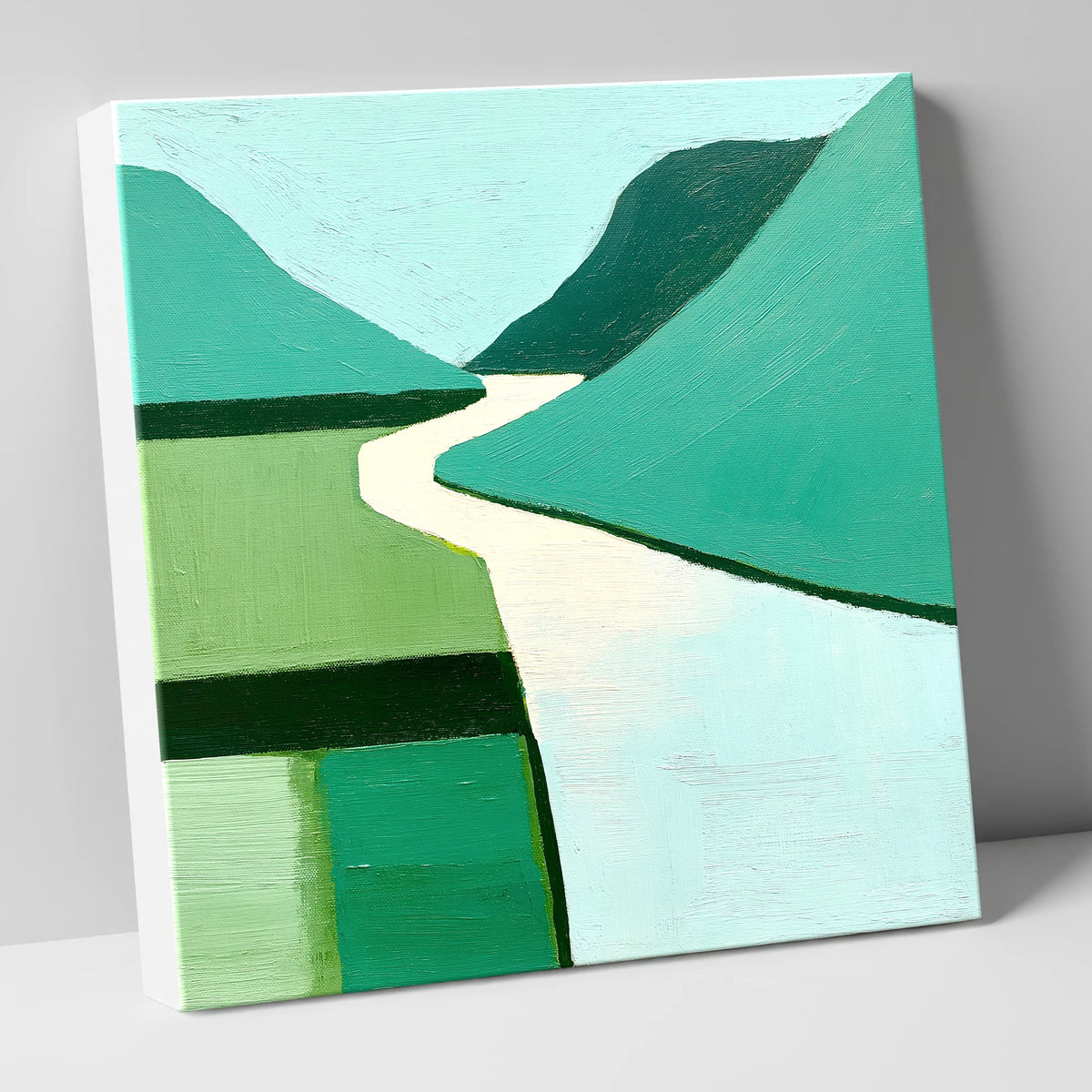 Abstract Green Wasdale Valley lake district valley canvas wall art